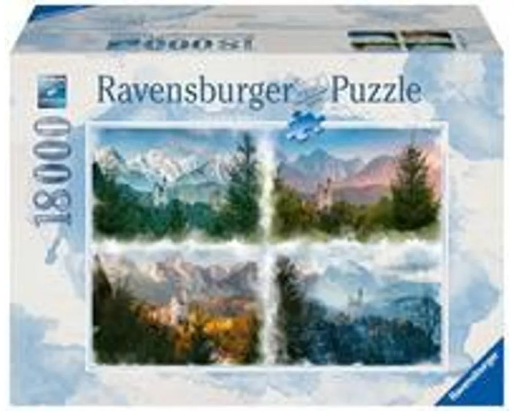 Erwachsenenpuzzle 18000 Teile - Märchenschloss in 4 Jahreszeiten