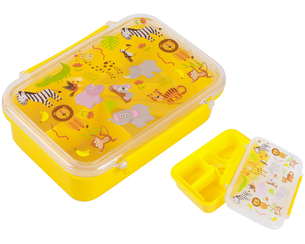 I-DRINK Lunch Box mit Löffel + Gabel ID2011 Animals