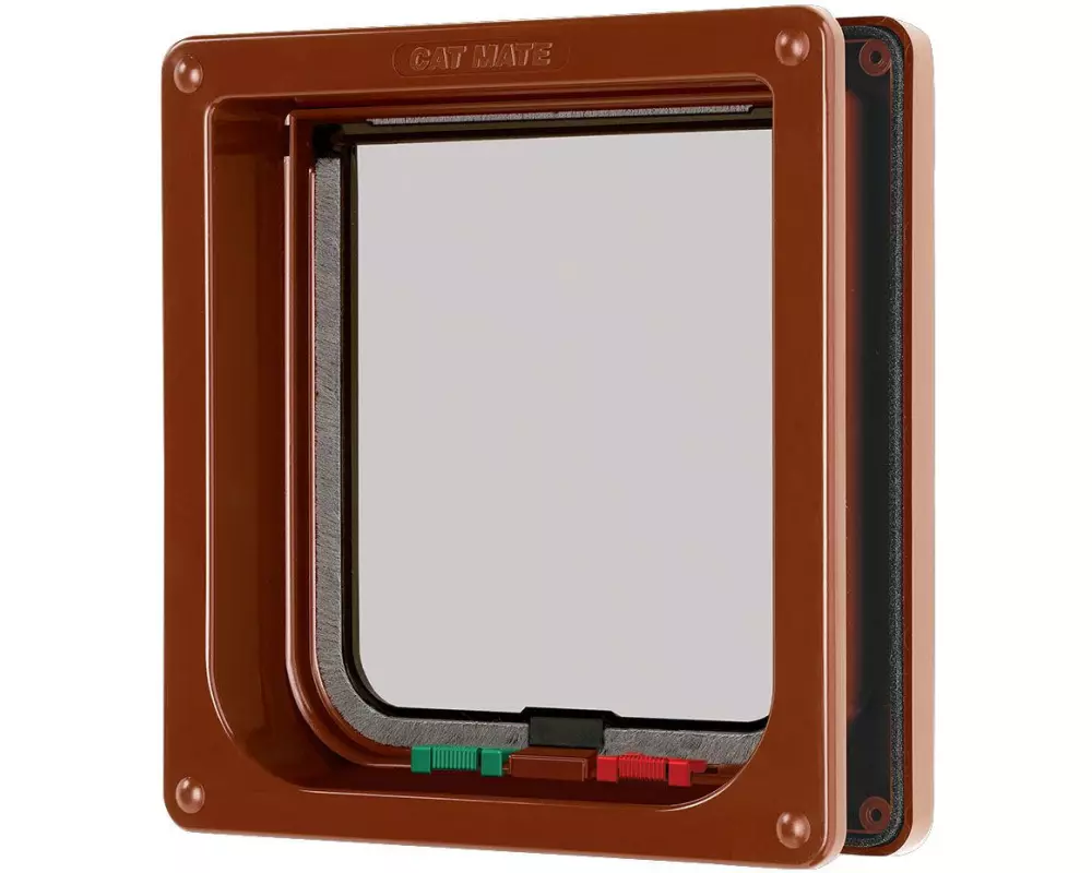 Cat Mate Freilauftür Cat Mate 4-Wege mit Tunnel bis 50 mm, Braun