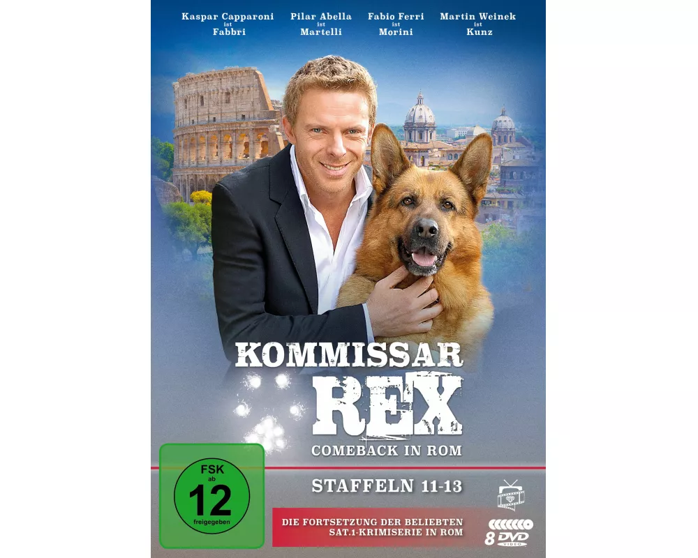 Kommissar Rex - Comeback in Rom (Staffeln 11-13). (Die Fortsetzung der SAT.1-Krimiserie in Rom) (9 DVDs)