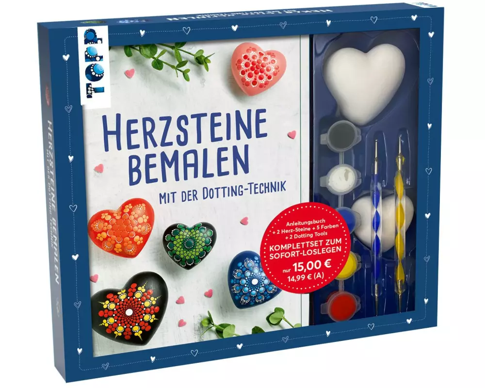 Frechverlag Bastelset Herzsteine bemalen