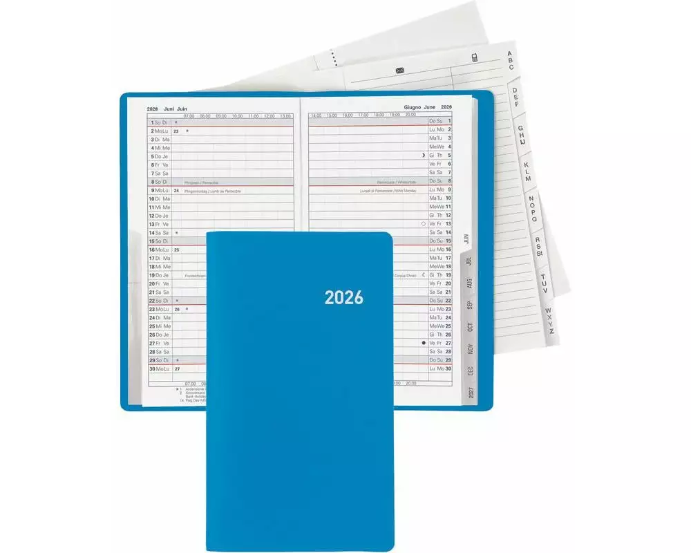 Biella Taschenagenda Planer Luzern Blau, 8.7 x 15.3 cm