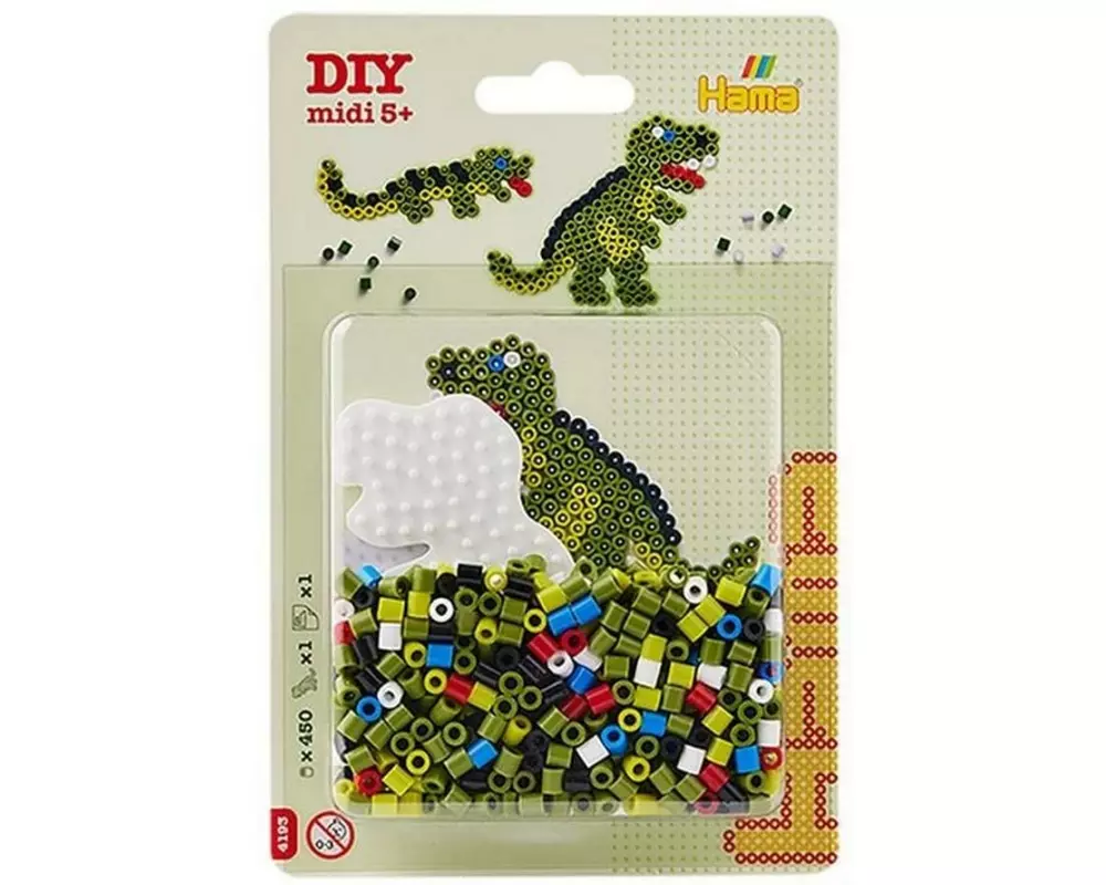 Hama Bügelperlen-Set Dinosaurier, 450 Stk. Mehrfarbig