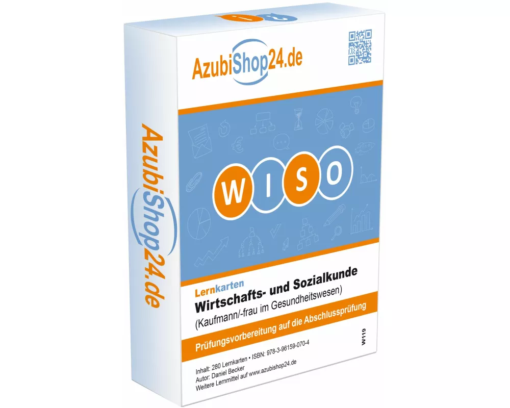 AzubiShop24.de Lernkarten ADD-ON WISO Wirtschafts- und Sozialkunde (Kaufmann/-frau im Gesundheitswesen)