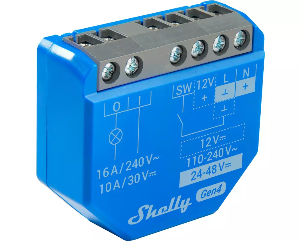Shelly WLAN-Schaltaktor Plus 1 Gen4 WiFi-Switch Blau, 16 A