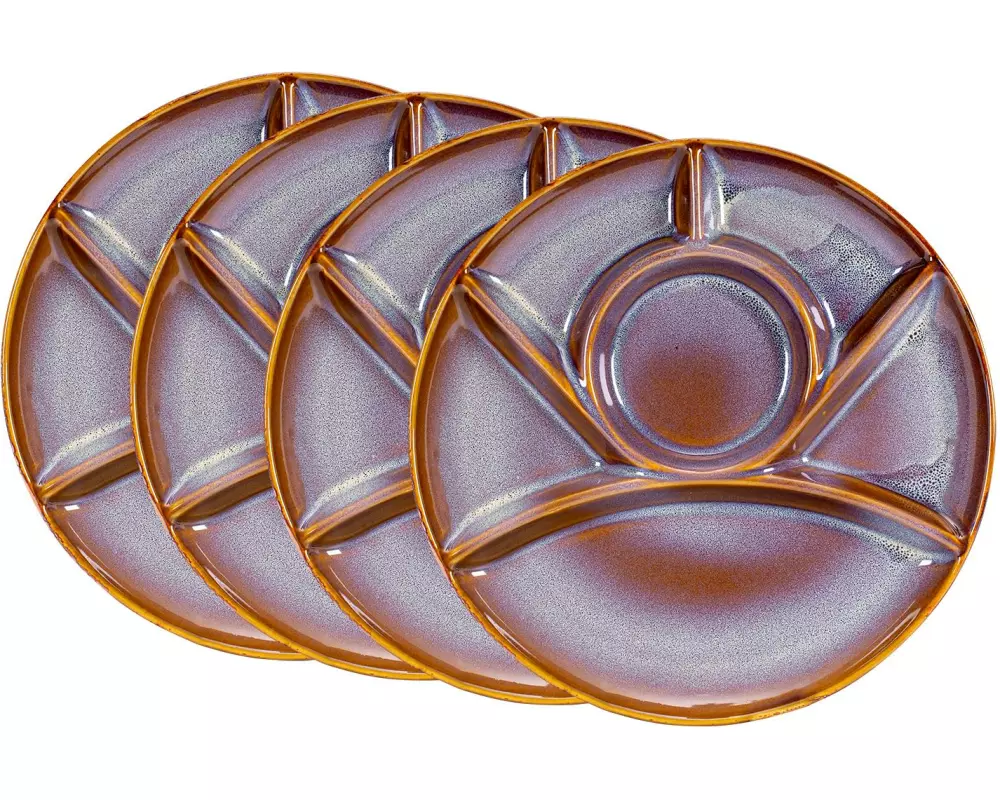 Kadastar Fondue-Teller Montagna Blau/Braun