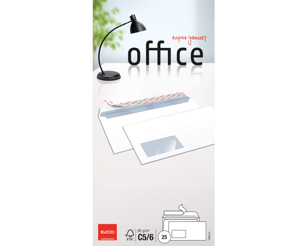 ELCO Couvert Office m/Fenster C5/6 74465.12 80g, weiss 25 Stück