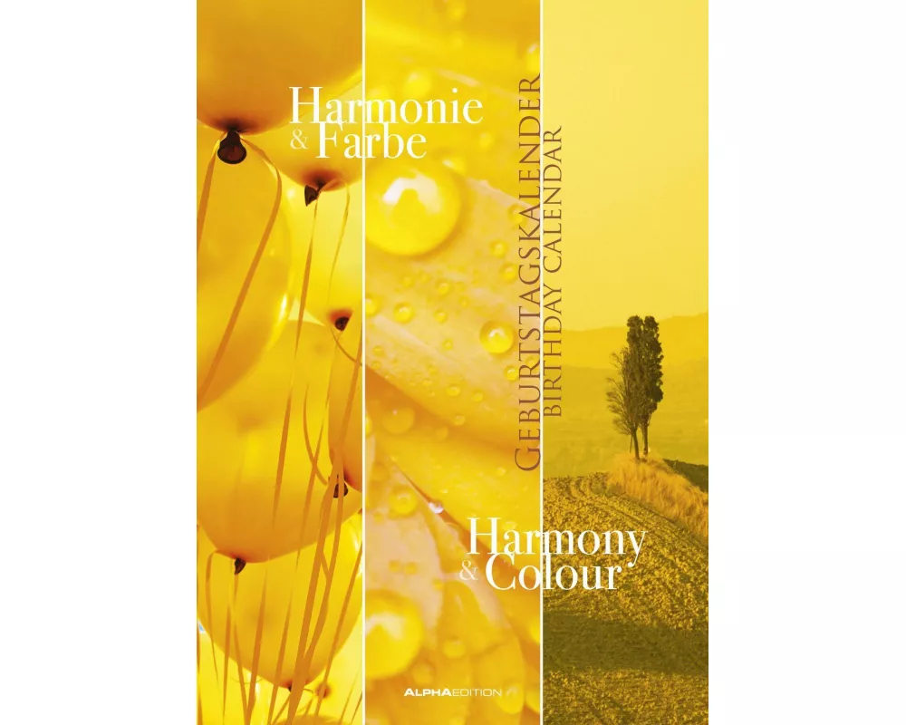 Alpha Edition - Geburtstagskalender Harmonie & Farbe, immerwährend, 21x30cm, Kalender mit einer Spalte, extra viel Platz für Einträge, mit farbenfrohe