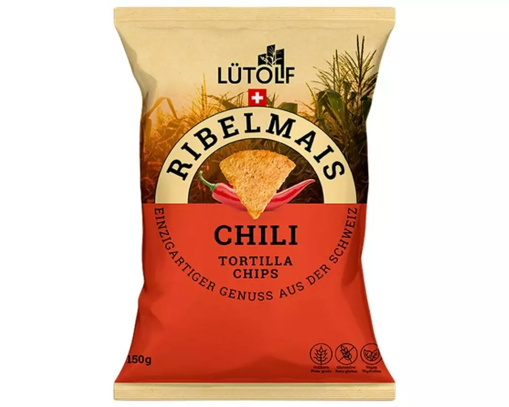 Lütolf Ribelmais Tortilla Chips mit Chili 150 g
