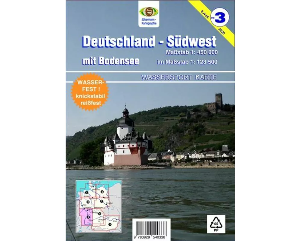 Wassersportkarte Blatt 3 Südwest 1:450 000