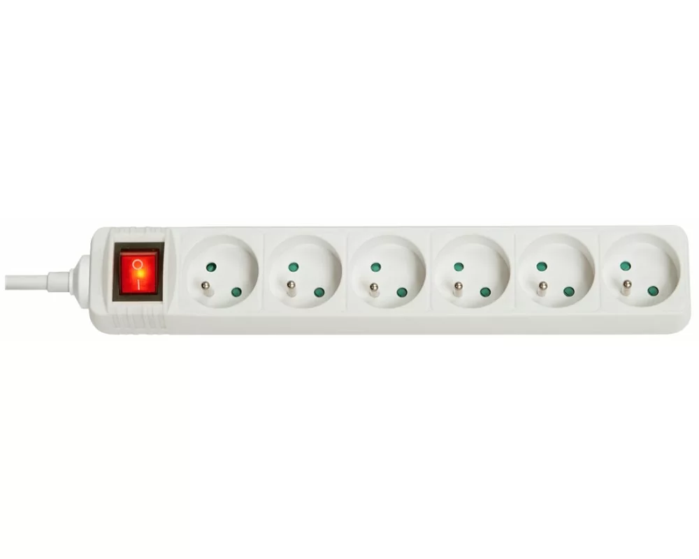 LINDY 6 way Mains Gang Socket with switch FR France