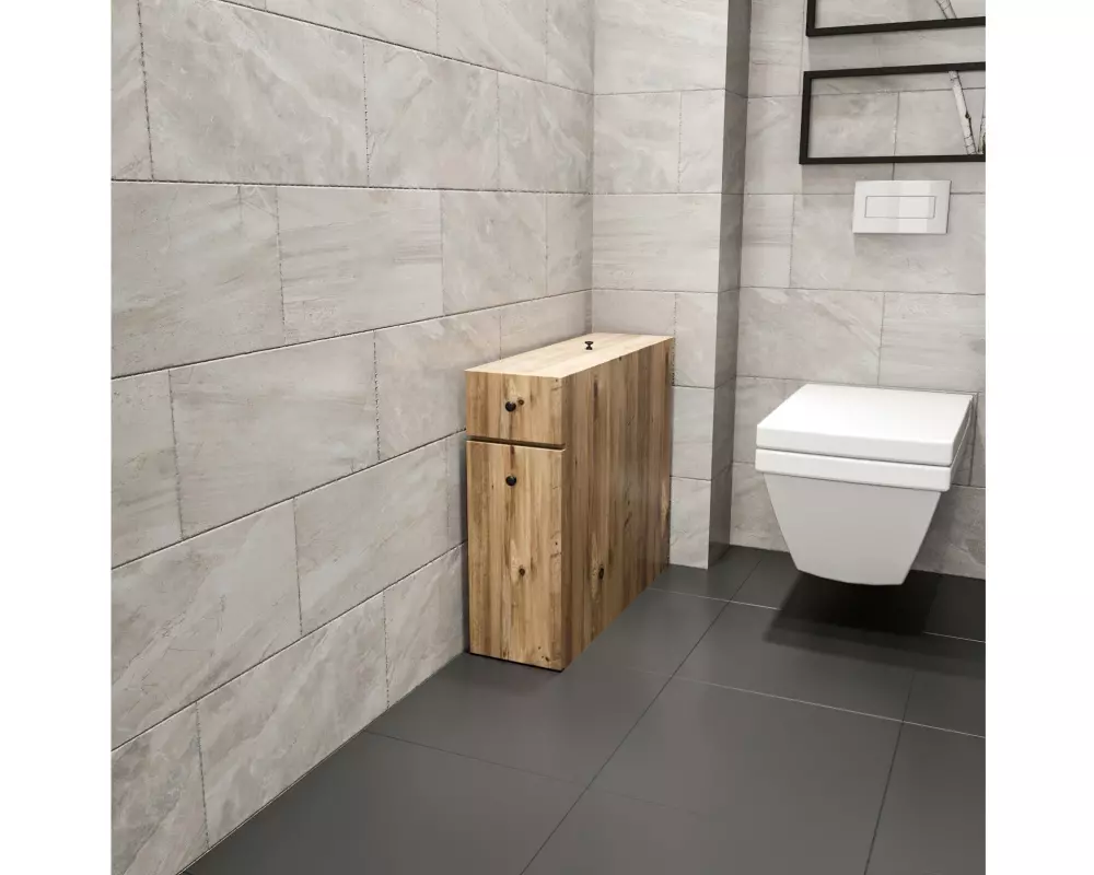 Woody Fashion Badezimmerregal Calencia 19 x 55 x 60 cm, Nature