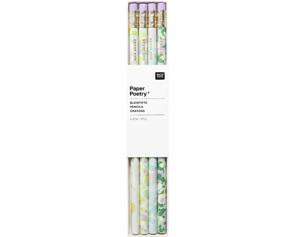 Rico Design Bleistift Set, Blumen 4 Stück