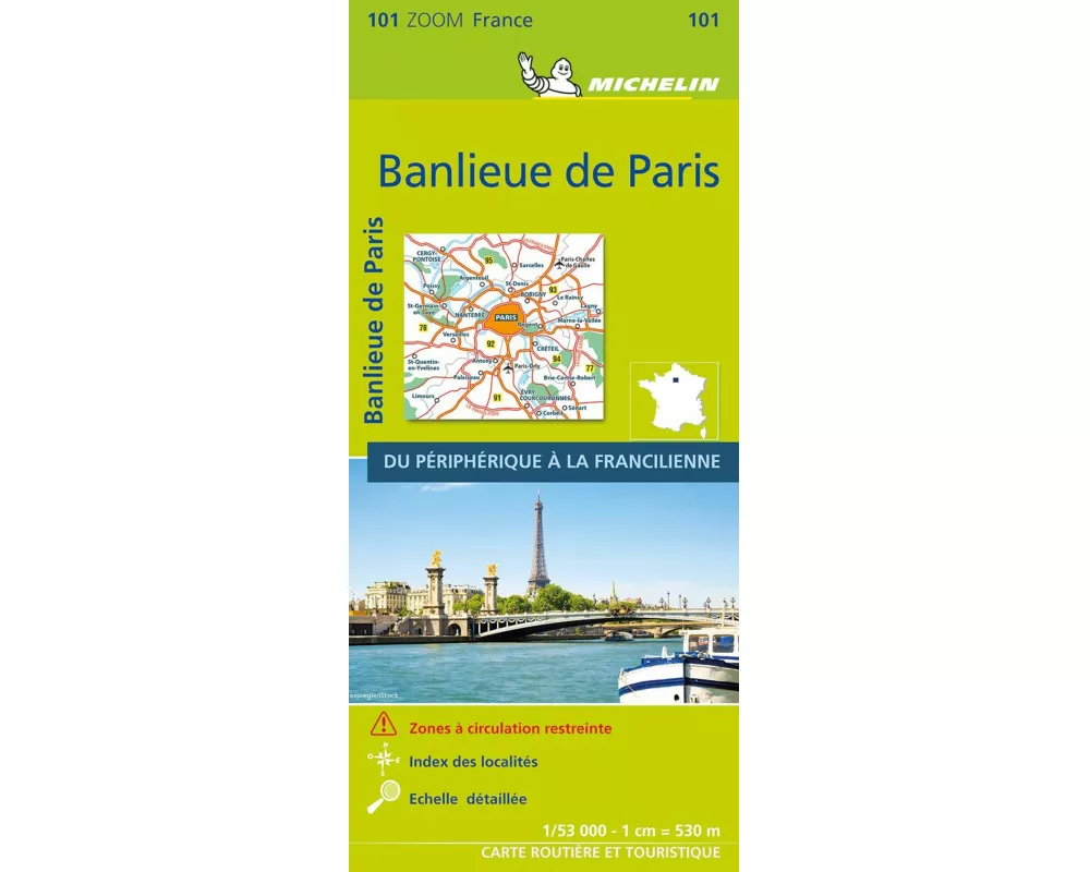 Michelin Vororte von Paris. Straßen- und Tourismuskarte 1:53.000