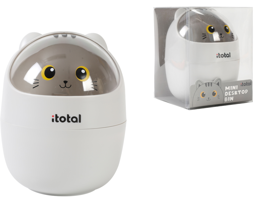 I-TOTAL Mini-Mülleimer 16x12cm XL2701 Grey Cat