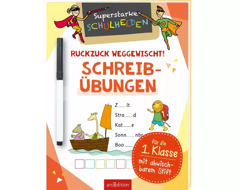 Superstarke Schulhelden – Ruckzuck weggewischt! Schreibübungen