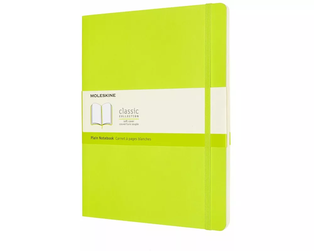 Moleskine Notizbuch XL, Blanko, Weicher Einband, Limetten Grün