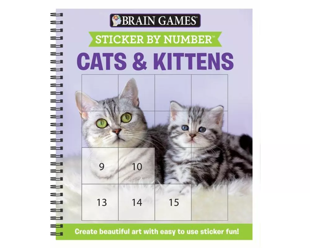 Brain Games - Sticker by Number: Cats & Kittens (Easy - Square Stickers)