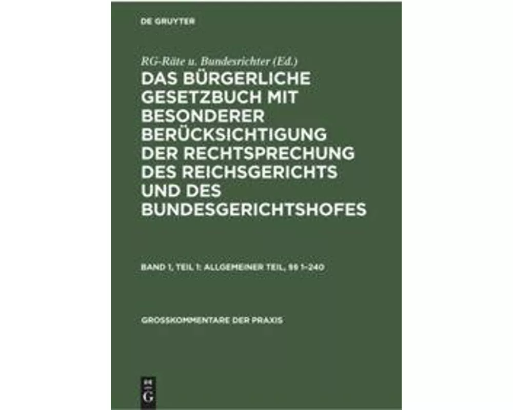 Allgemeiner Teil, §§ 1-240