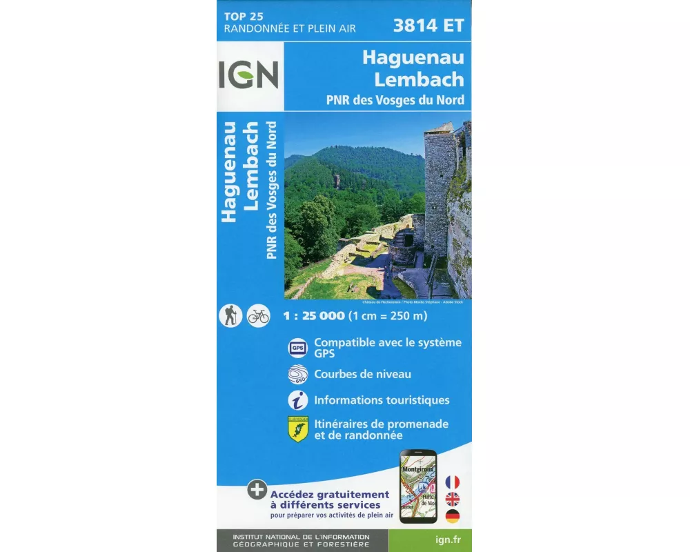 Haguenau.Lembach.PNR des Vosges du Nord 1:25 000