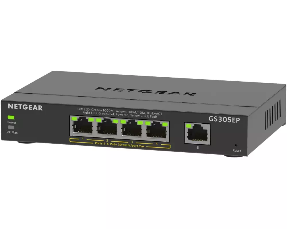 Netgear PoE+ Switch GS305EP-100PES 5 Port