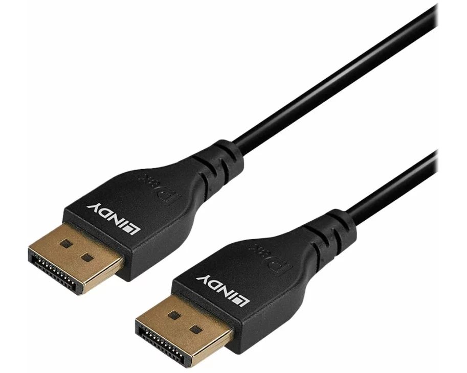 LINDY 0.5m DisplayPort 1.4 Cable, Slim, DP male to DP male connector