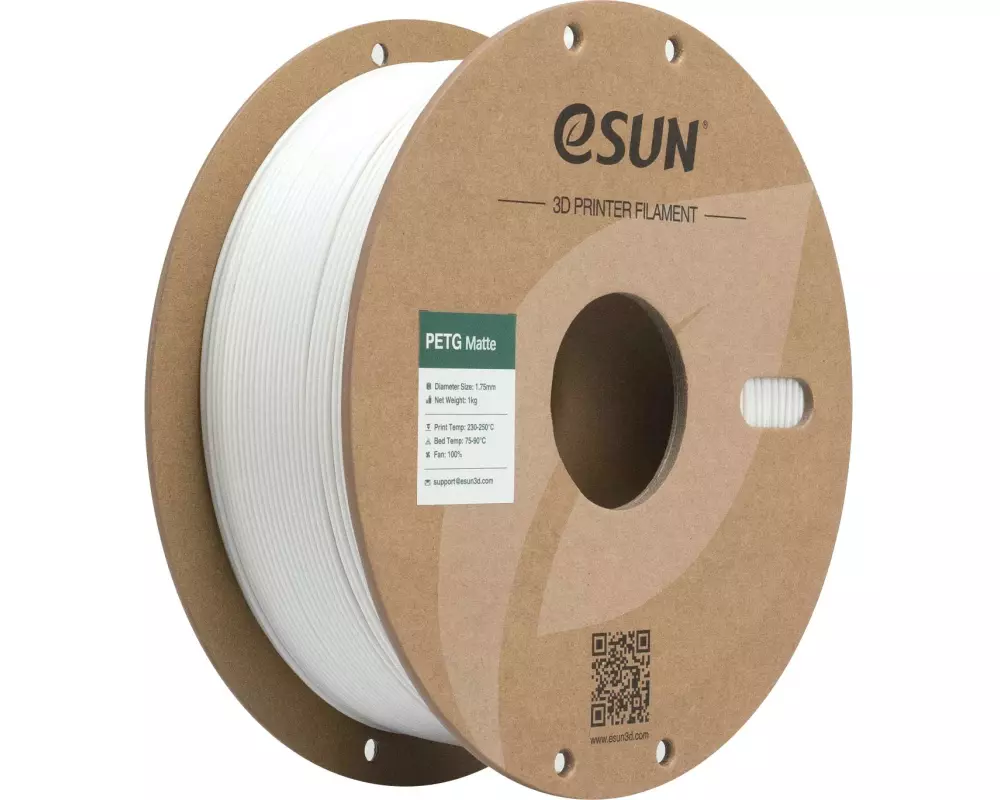 eSun Filament PETG-Matte Weiss 1.75 mm 1 kg