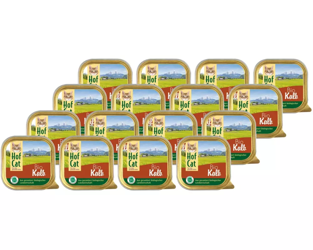 HofCat Nassfutter Kalb, 16 x 100g