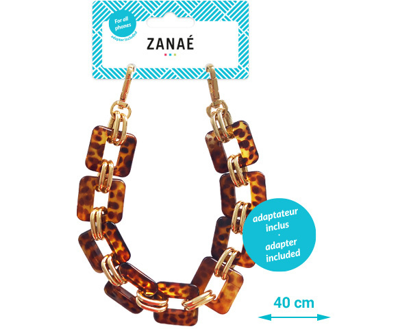 ZANAÉ Phone Wristlace Golden Fire 17447 Leopard & Gold animal print