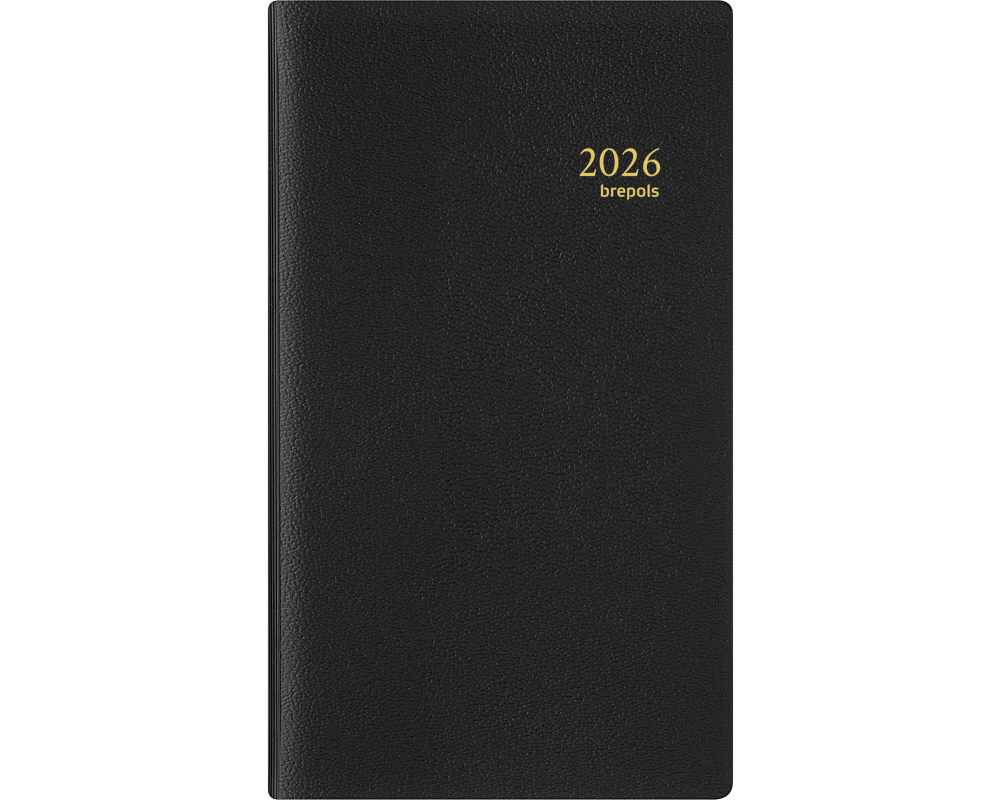 BREPOLS Agenda Notaplan Genova 2026 0.716.2051 1W/1S schwarz 9x16cm