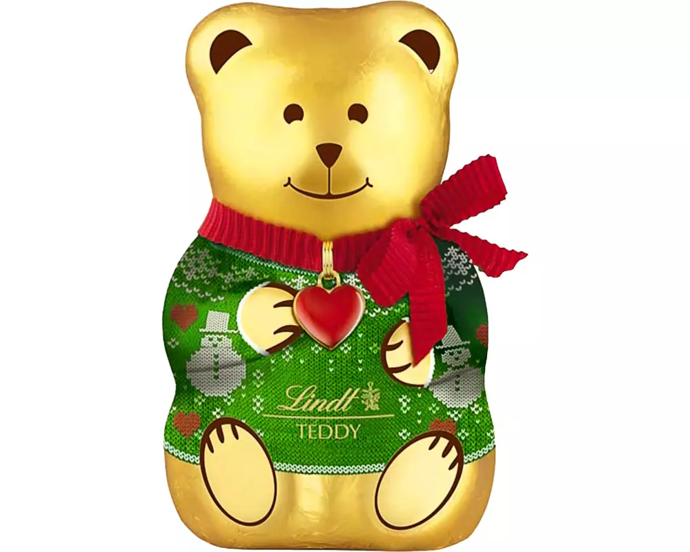 Lindt Schokolade Teddy Pullover rot & grün 100 g