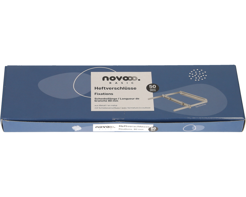NOVOOO Heftverschlüsse 8.0cm 608241 Metall 50 Stück