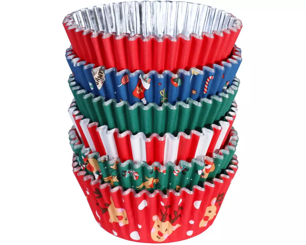 PME Muffin-Backform Santa Mix 100 Stück, Mehrfarbig