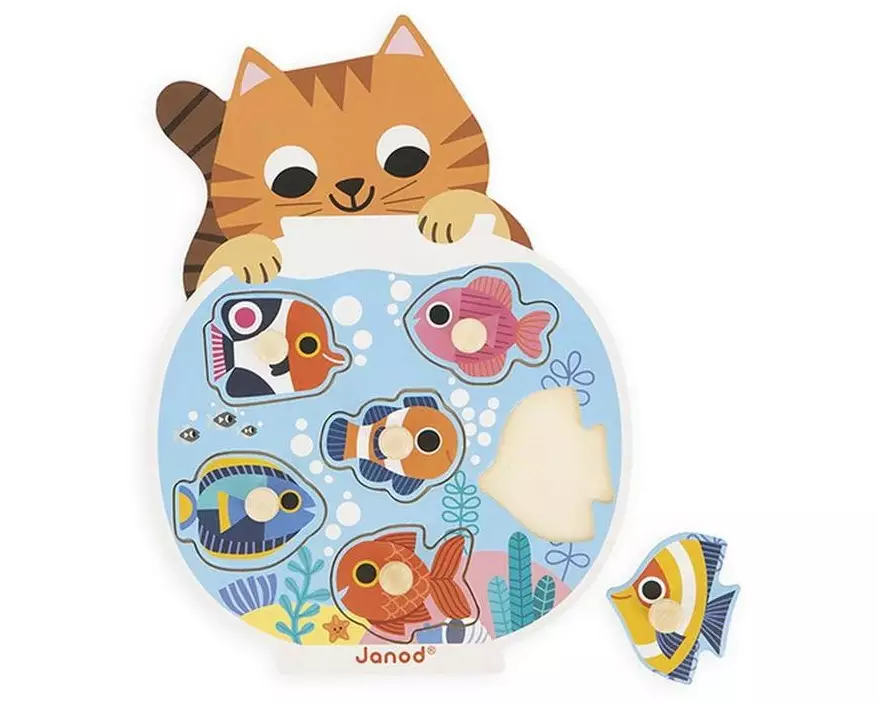 Janod Holzpuzzle Aquarium 6-teilig