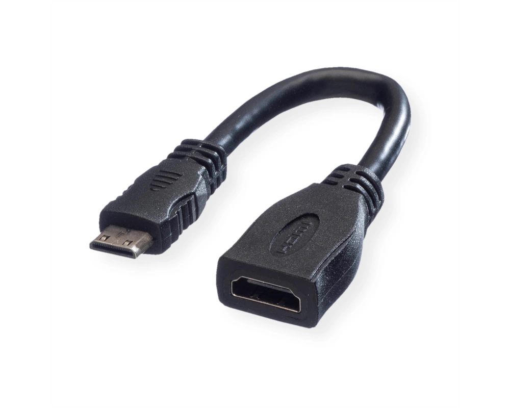 VALUE HDMI High Speed Kabel mit Ethernet, HDMI BU - Mini HDMI ST, 0,15 m