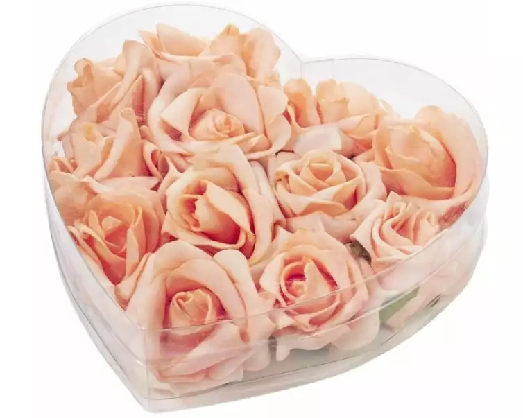 HobbyFun Streudeko Rosen 12 Stück, Lachs