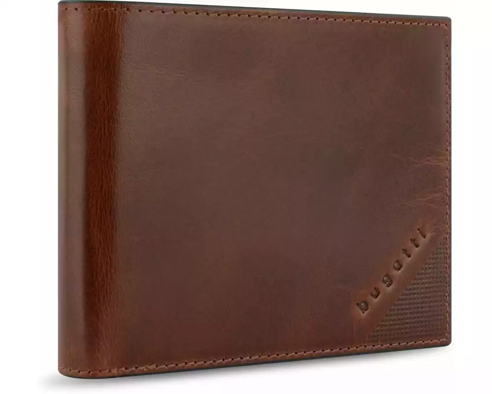 Bugatti Portemonnaie Nobile mit Klappe - Scheintasche Cognac