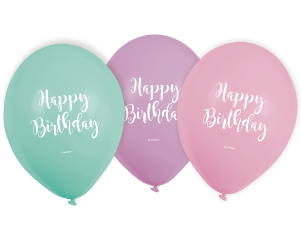 NEUTRAL Ballons Happy Birthday 22.8cm 9903713 Pastel 6 Stück
