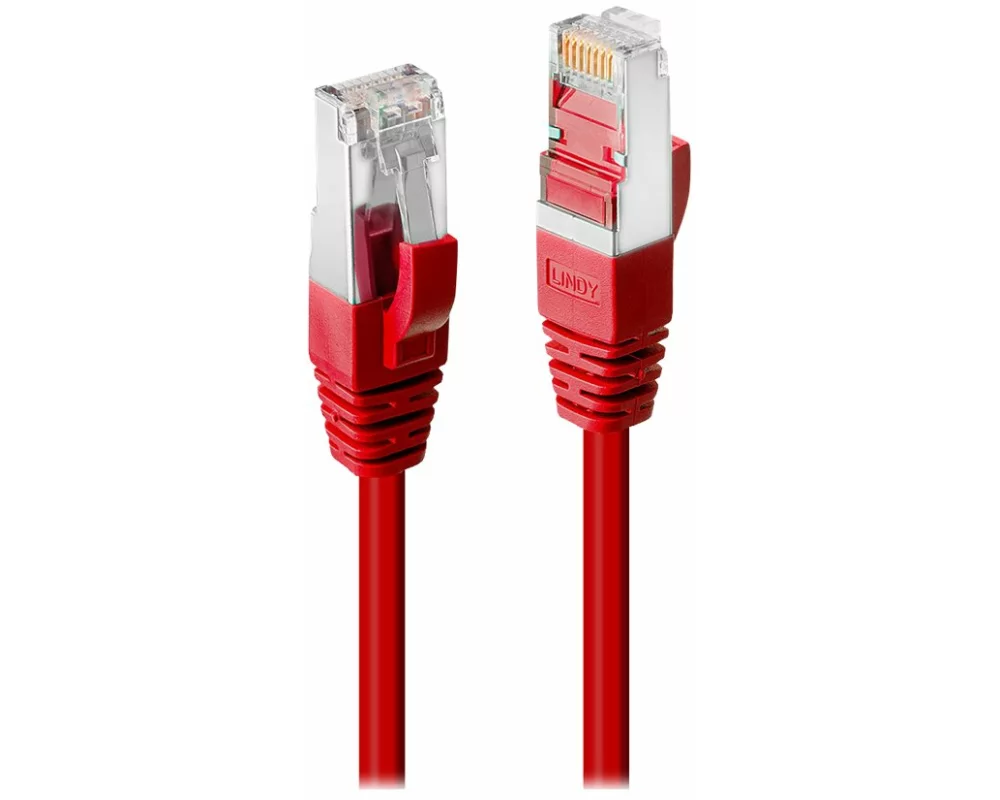 LINDY Patch Cable, Cat6, S/FTP, RJ45-RJ45, 20m, red, LSOH, PIMF, including Testprotocol, snagless