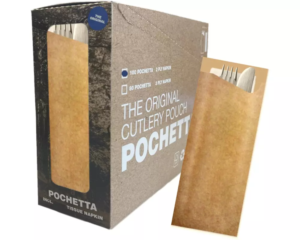 Pochetta Einweg-Besteckset 100 Stück, Braun