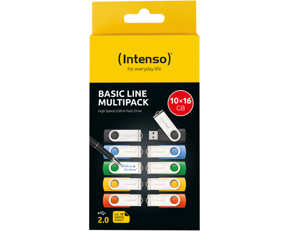 INTENSO USB-Stick Basic Line 10x16GB 3503571 USB 2.0 Mulitpack