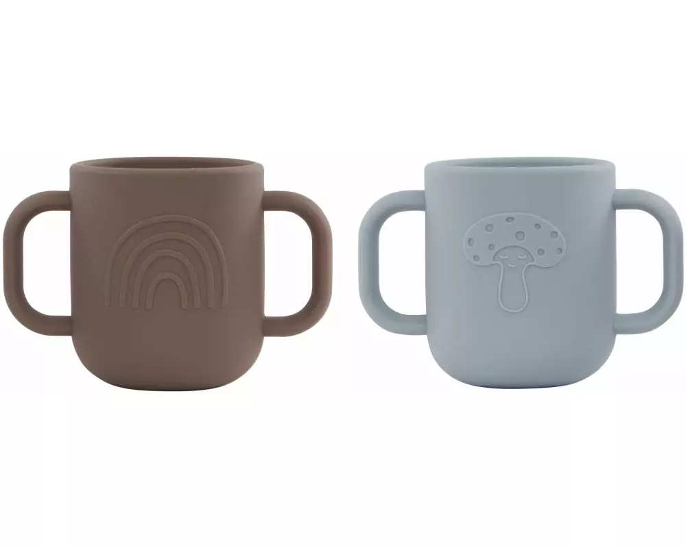 OYOY Kindertasse Kappu 2-teilig, Blau/Schokolade