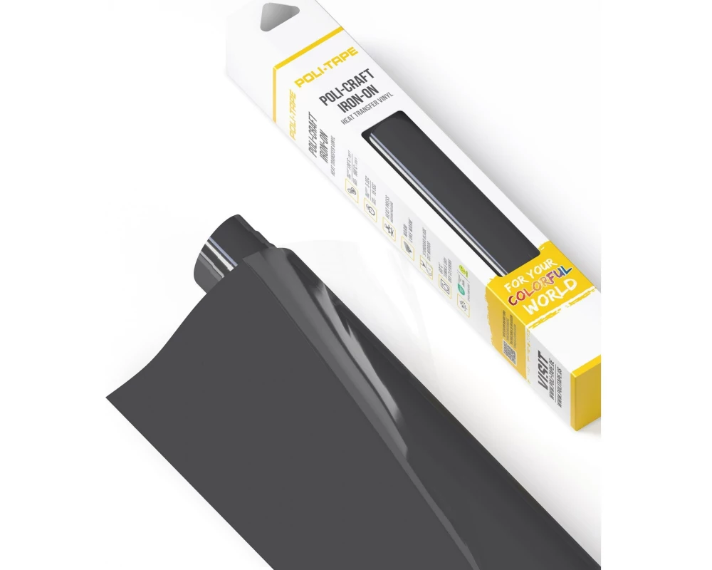 Poli-Tape Aufbügelfolie Poli-Flex turbo, 30.5 x 122 cm, Anthrazit