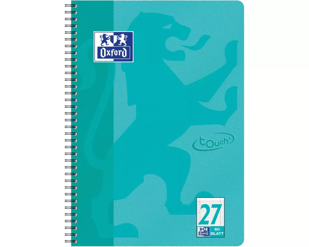 Oxford Notizheft Touch Collegeblock L27, A4 +, Liniert, Aqua