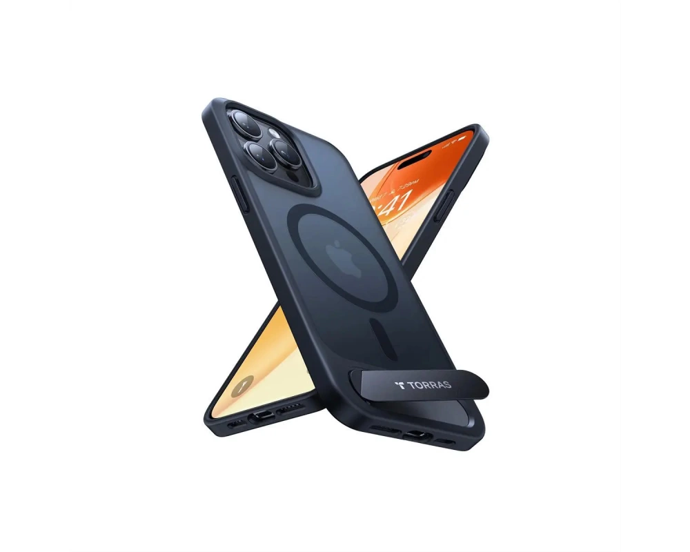 Torras Handyhülle UPRO Pstand , iPhone 15 Pro Max, schwarz