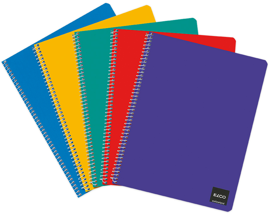 ELCO Spiralheft kariert 175x220mm 72882.07 hochw. 70g, 4mm, ass. 50 Blatt