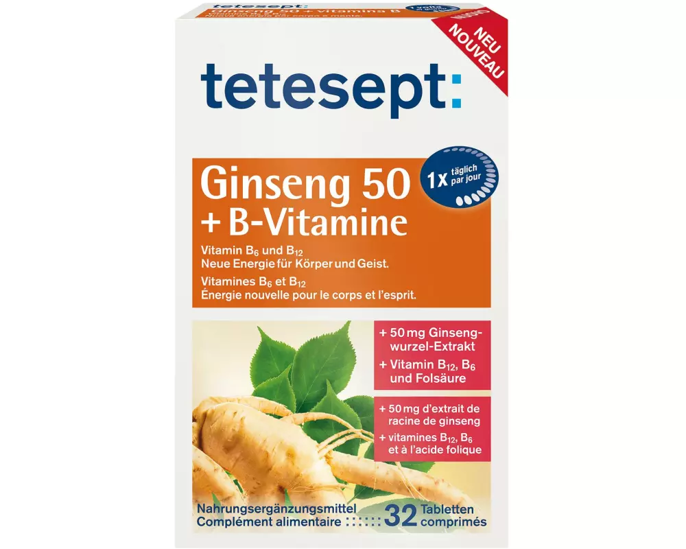 tetesept Ginseng 50 + B-Vitamine 32 Tabletten