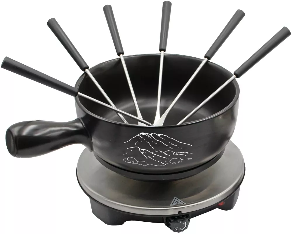 OHMEX Fondue Set OHM-FND-1507 8 Teile, Schwarz