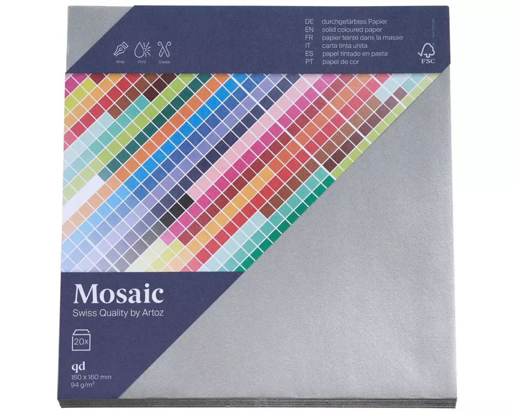 Artoz Couvert Mosaic 16 x 16 cm, 20 Stück, Silber