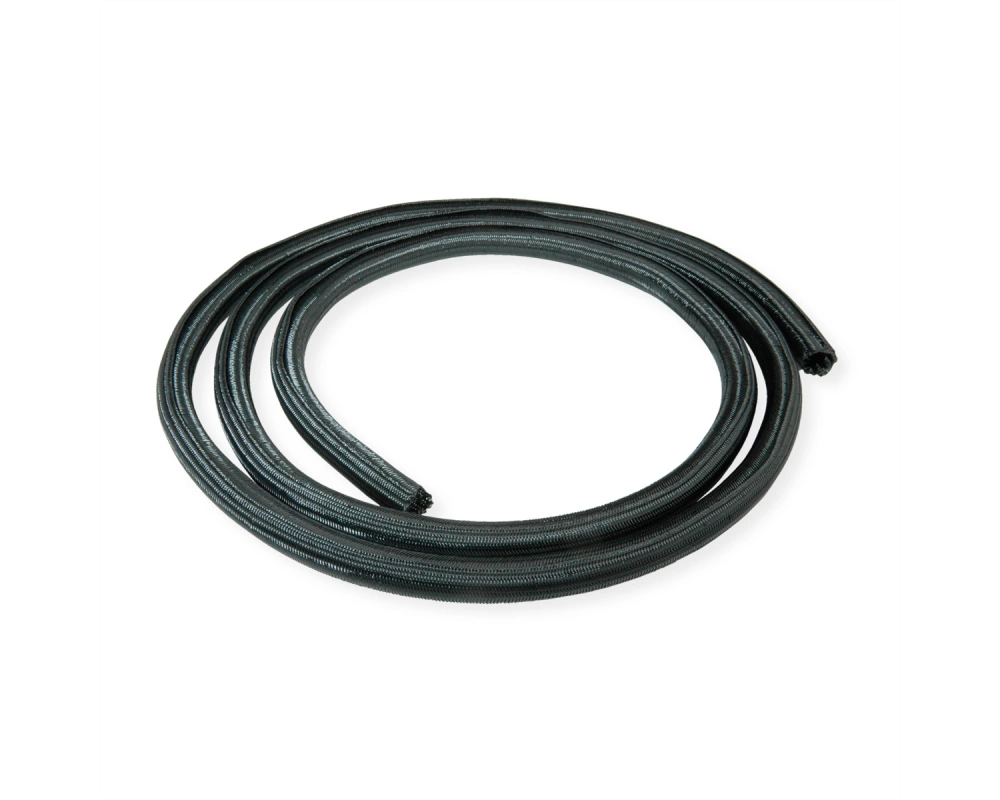 ROLINE PVC Gewebeschlauch für Kabelbündelung, selbst-schliessend, schwarz, 2,5 m